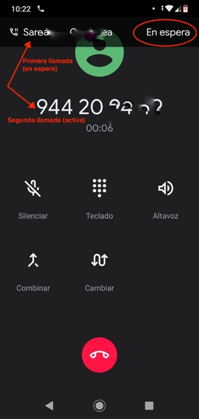 Transferencia llamada - espera